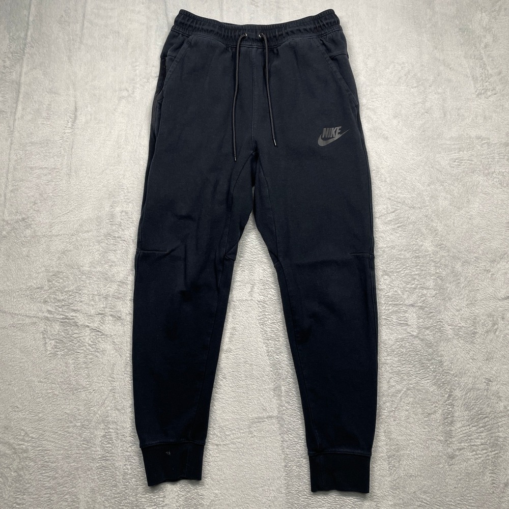 Nike Joggers Mens Small Black Tapered Athletic Sweatpants Drawstring Logo